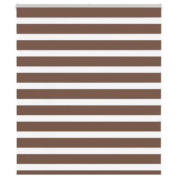 vidaXL Zebra Blind Brown 125x100 cm Fabric Width 120.9 cm Polyester