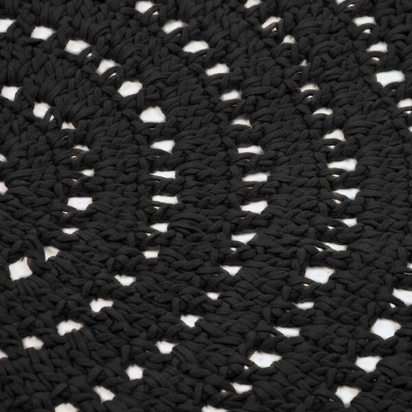 LABEL51 Carpet Knitted Cotton Round 150 cm Black
