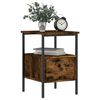vidaXL Bedside Cabinet Smoked Oak 34x36x50 cm Engineered Wood