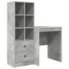 vidaXL Desk with Drawer 2 pcs Concrete Grey