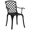 vidaXL 3 Piece Bistro Set Black Cast Aluminium