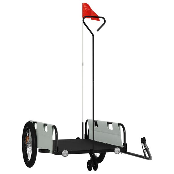 vidaXL Bike Trailer Grey and Black Oxford Fabric and Iron