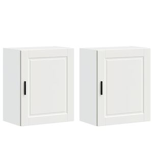 vidaXL Kitchen Wall Cabinets 2 pcs Porto White Engineered Wood