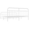 vidaXL Metal Bed Frame without Mattress with Footboard White 193x203cm