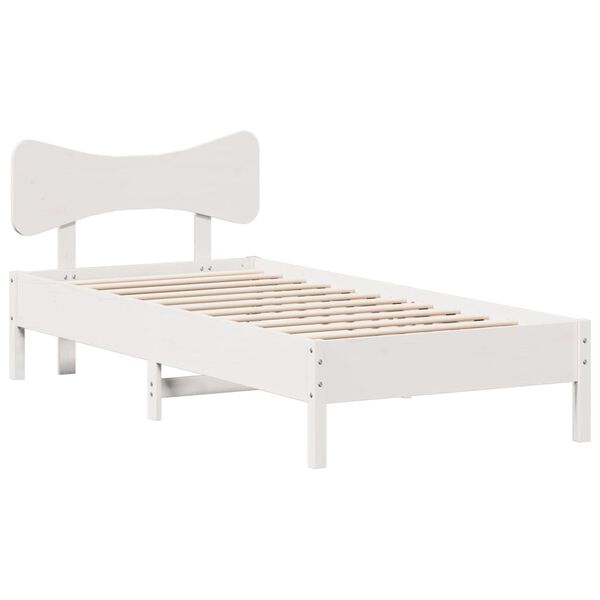 vidaXL Bed Frame without Mattress White 90x190 cm Single Solid Wood Pine