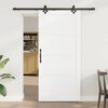 vidaXL Sliding Door White and Black 93 x 202 cm Solid Pine Wood