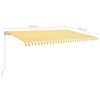 vidaXL Manual Retractable Awning 500x300 cm Yellow and White