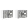 vidaXL Wall Glass Cabinet LUCCA 2 pcs Grey Sonoma Engineered Wood