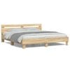vidaXL Bed Frame with LED without Mattress Sonoma Oak 200x200 cm