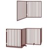 vidaXL Dog Gate with Door Foldable 6 Panels Brown 480 cm Poplar Wood
