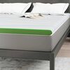 vidaXL Mattress Topper White and Green 140 x 190 x 6 cm Jaquard Fabric