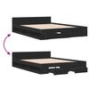 vidaXL Bed Frame with Drawers without Mattress Black 140x200 cm