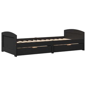 vidaXL Day Bed with 2 Drawers without Mattress IRUN Black 90x200 cm