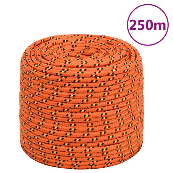vidaXL Boat Rope Orange 10 mm 250 m Polypropylene