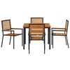 vidaXL Garden Dining Set 5 pcs Black and Brown Poly Rattan