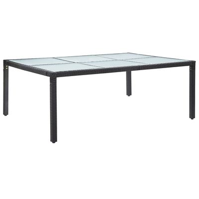 vidaXL Outdoor Dining Table Black 200x150x74 cm Poly Rattan