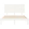 vidaXL Bed Frame without Mattress White Double Solid Wood Pine