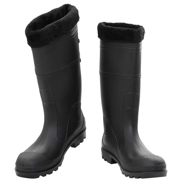 vidaXL Rian Boots with Removable Socks Black Size 45 PVC
