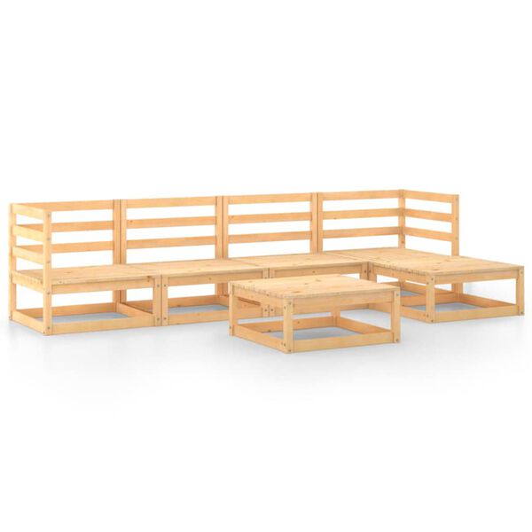 vidaXL 6 Piece Garden Lounge Set Solid Wood Pine