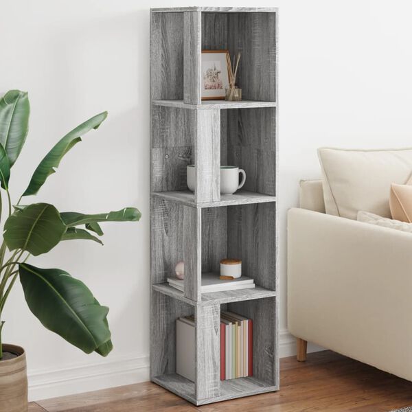 vidaXL Corner Cabinet Grey Sonoma 33x33x132 cm Engineered Wood