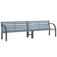 vidaXL Garden Bench Grey 225 cm Solid Wood Fir and Powder-coated Steel