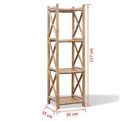 4-Tier Square Bamboo Shelf
