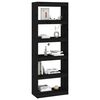 vidaXL Book Cabinet/Room Divider Black 60x30x167.5 cm Solid Wood Pine