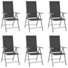 vidaXL Folding Chairs 6 pcs Textilene Black