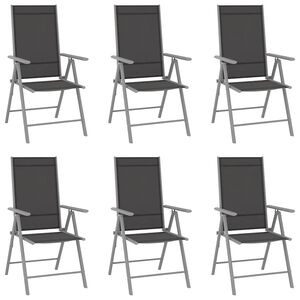 vidaXL Folding Chairs 6 pcs Textilene Black