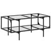 vidaXL Coffee Table with Transparent Glass Top 98.5x50x45 cm Steel