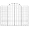 vidaXL Arched Gabion Baskets 4 pcs 200x30x140/160 cm Galvanised Iron