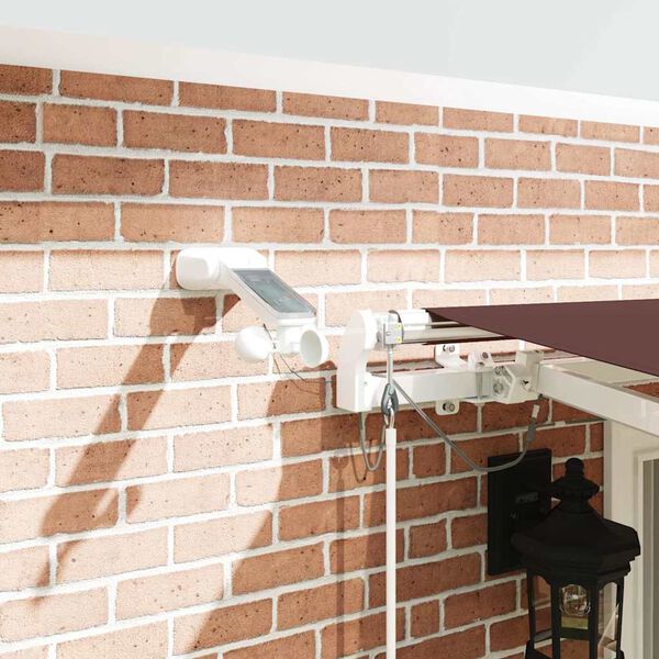 vidaXL Automatic Retractable Awning with LED Brown 400x300 cm