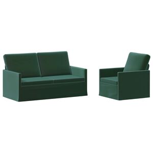 vidaXL Sofa Set 2 pcs Dark Green Velvet