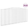 vidaXL Arched Gabion Baskets 10 pcs 400x30x180/200 cm Galvanised Iron