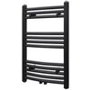 vidaXL Bathroom Heating Towel Rail Radiator Curve 500x764 mm Black