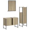 vidaXL 3 Piece Bathroom Cabinet Set Sonoma Oak Engineered Wood