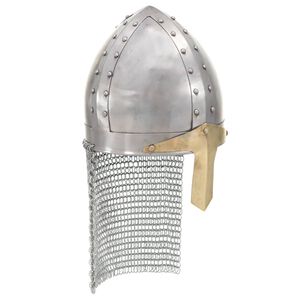 vidaXL Crusader Knight Helmet Antique Replica LARP Silver Steel