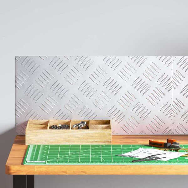 vidaXL Stair Tread Rectangular 2 pcs Silver 50 x 25 cm Aluminium