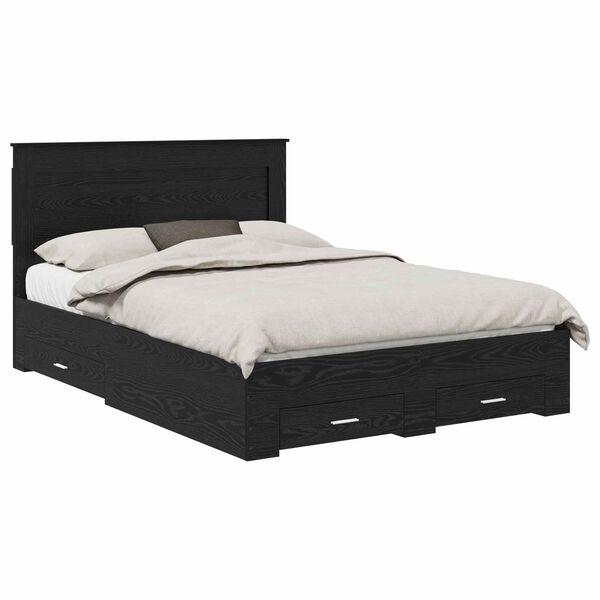 vidaXL Bed Frame with Drawer with Headboard Manual Engineered Wood