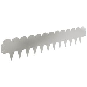 vidaXL Lawn Edging 10 pcs 103 x 20 cm Steel Silver