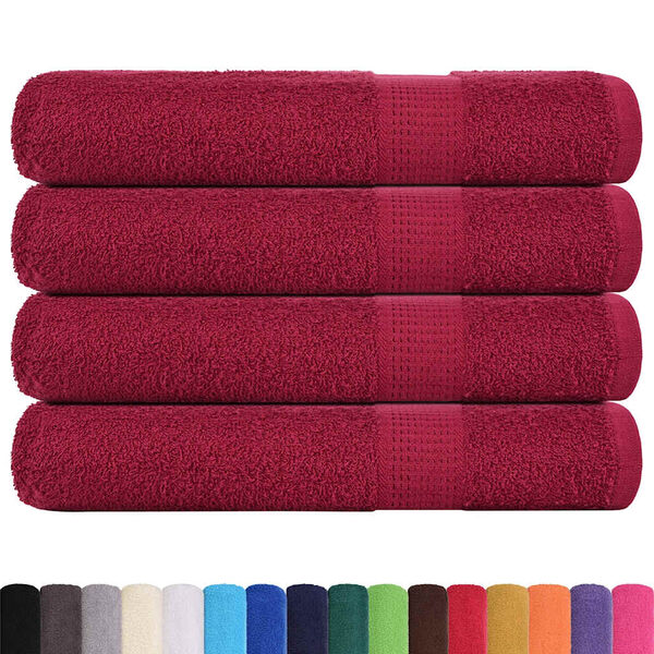 vidaXL Sauna Towels "FROGN" 4 pcs Bordeaux 80x200 cm 360 gsm