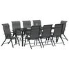 vidaXL Garden Dining Set 9 pcs Grey Powder-Coated Steel