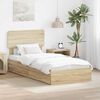 vidaXL Storage Bed with Drawer Sonoma Oak 90 x 200 cm Engineered Wood