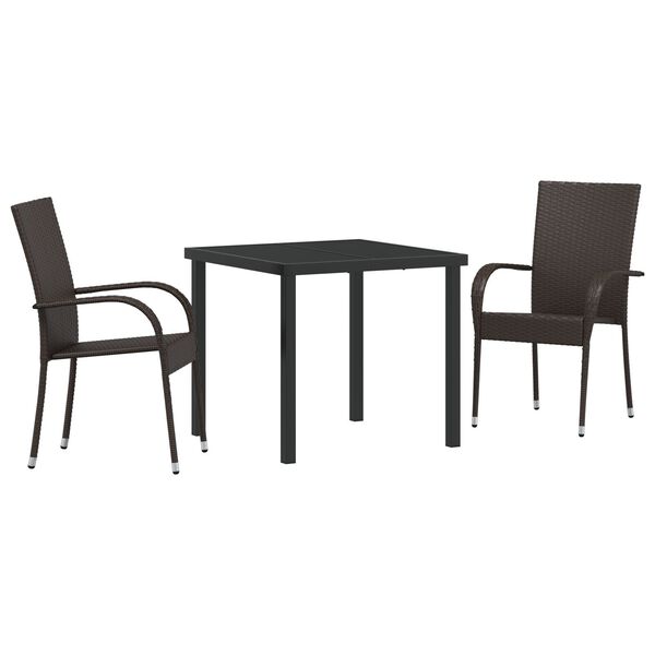 vidaXL Garden Dining Set 7 pcs Grey Powder-Coated Steel