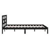 vidaXL Bed Frame without Mattress Black King Size Solid Wood