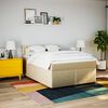 vidaXL Box Spring Bed with Mattress Cream 180x200 cm Fabric