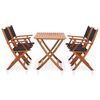 vidaXL 5 Piece Outdoor Dining Set Black Solid Eucalyptus Wood