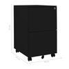 vidaXL Mobile File Cabinet Black 39x45x67 cm Steel