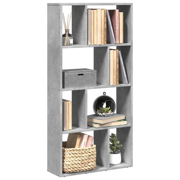 vidaXL Bookcase Concrete Grey 60x20x120.5 cm Engineered Wood