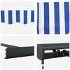 vidaXL Retractable Awning Blue and White 3x2.5 m Fabric and Aluminium